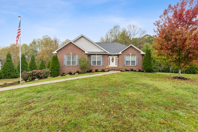 view of front of home with a front lawn