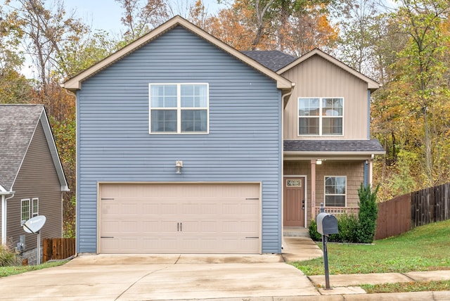 view of front of home featuring a garage