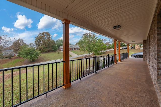 view of patio featuring a porch