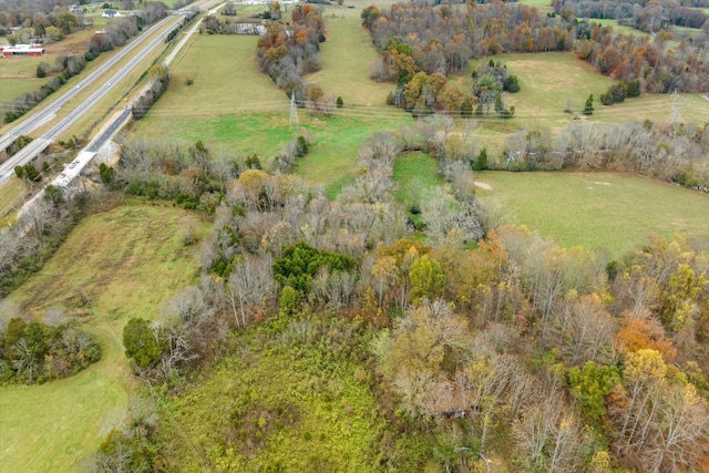 drone / aerial view featuring a rural view