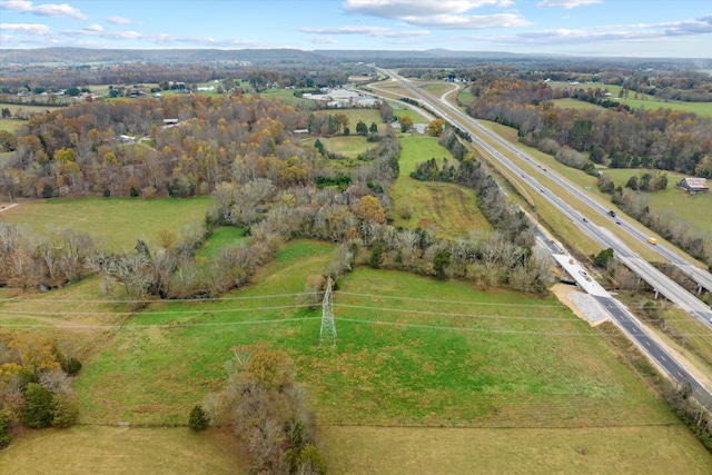 aerial view featuring a rural view