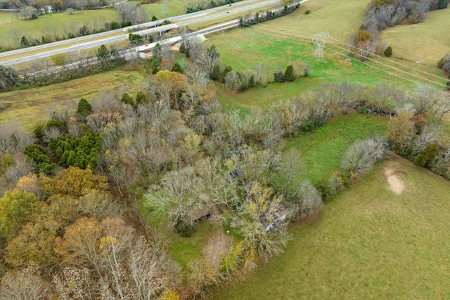 aerial view with a rural view