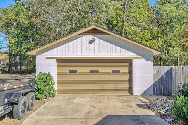 view of garage