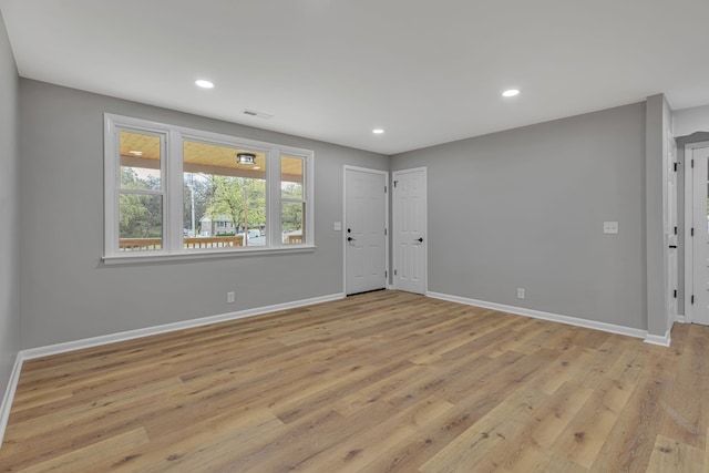 empty room featuring light hardwood / wood-style floors