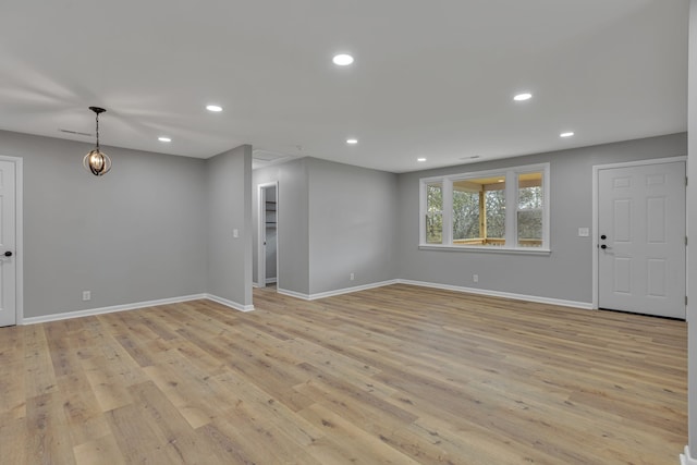 interior space featuring light hardwood / wood-style floors