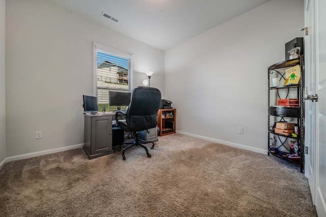 view of carpeted office