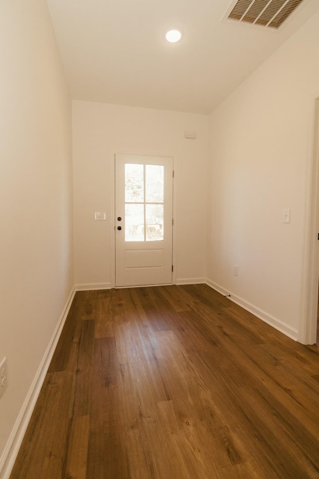 interior space featuring dark hardwood / wood-style floors