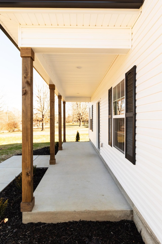 view of patio with a porch