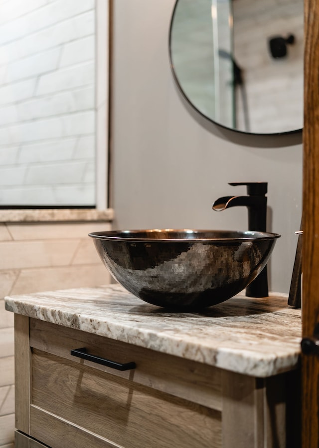 interior details with vanity