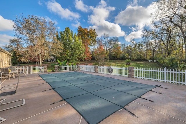 view of pool featuring a patio