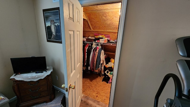 view of walk in closet