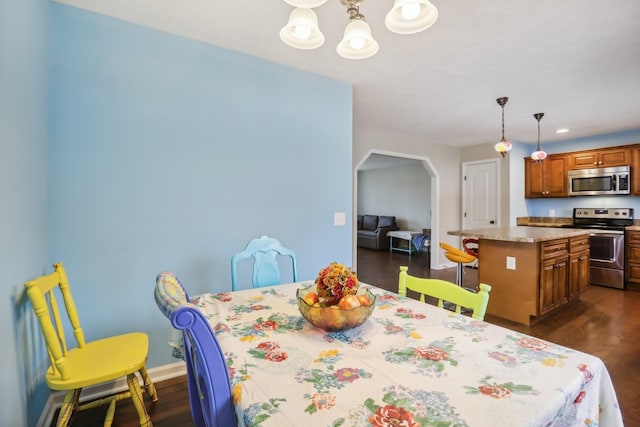 dining room featuring dark wood-type flooring