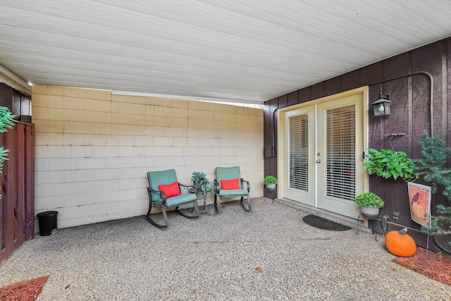 view of patio featuring french doors