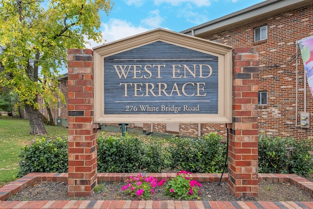 view of community sign