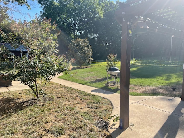 view of yard with a patio area