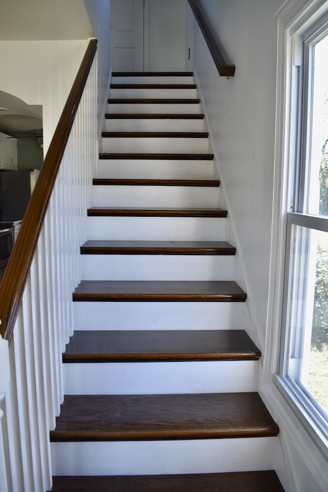 staircase featuring a healthy amount of sunlight