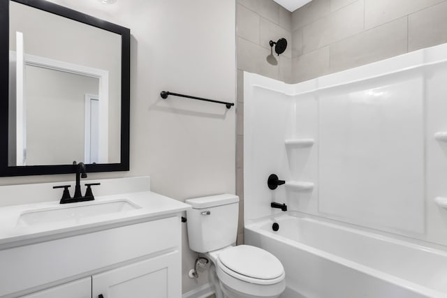 full bathroom featuring vanity, toilet, and tub / shower combination