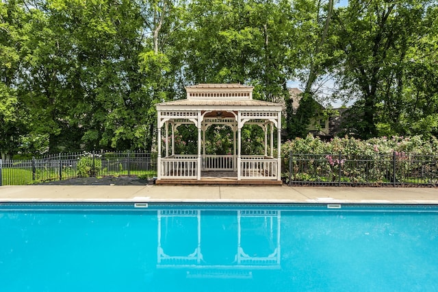 view of pool with a gazebo