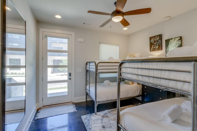 bedroom with ceiling fan