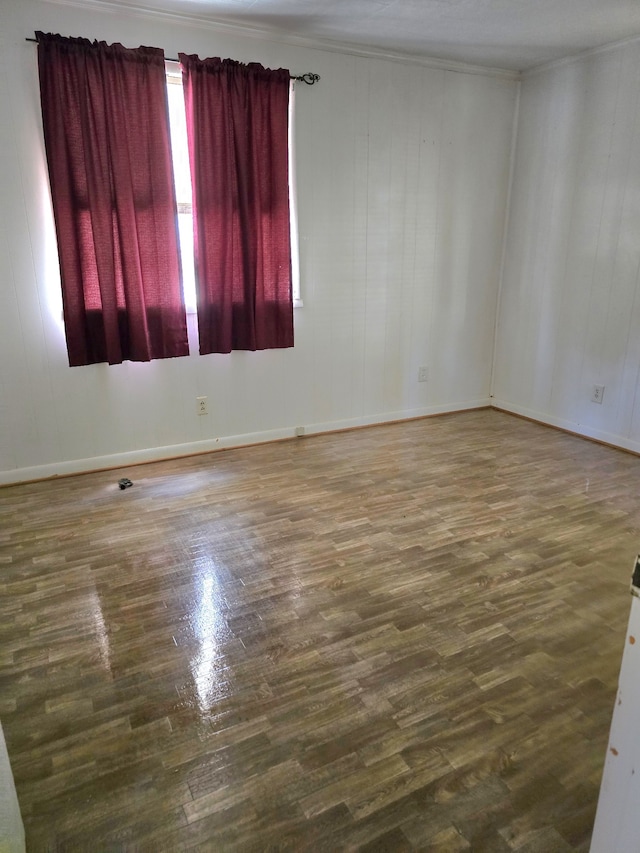 spare room featuring dark wood-type flooring