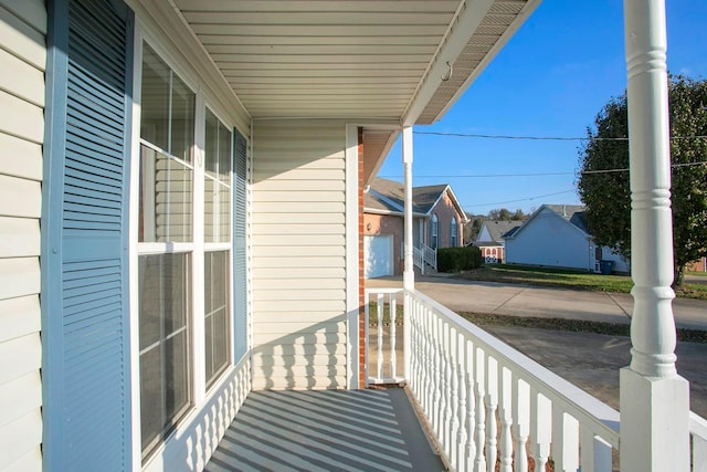 balcony featuring a porch