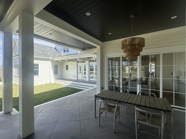 view of patio / terrace featuring french doors