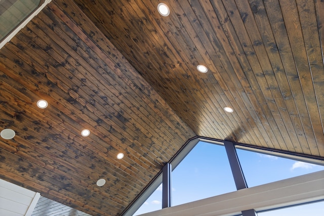 interior details with wooden ceiling