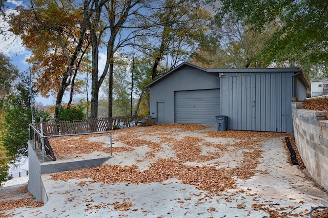 view of garage