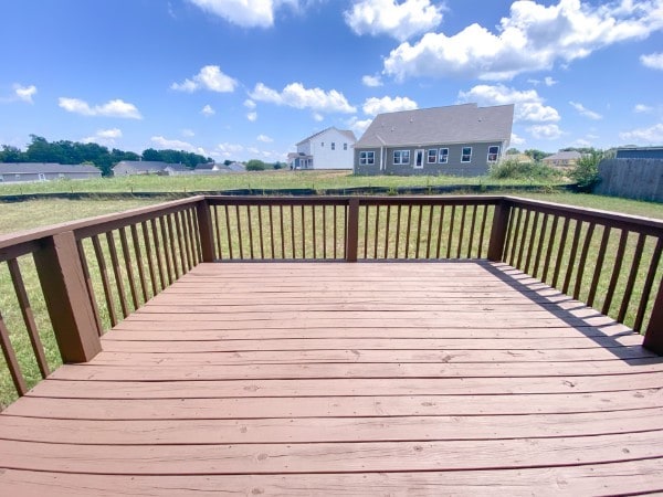 deck with a yard