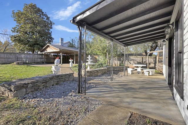 view of yard with a gazebo and a patio area