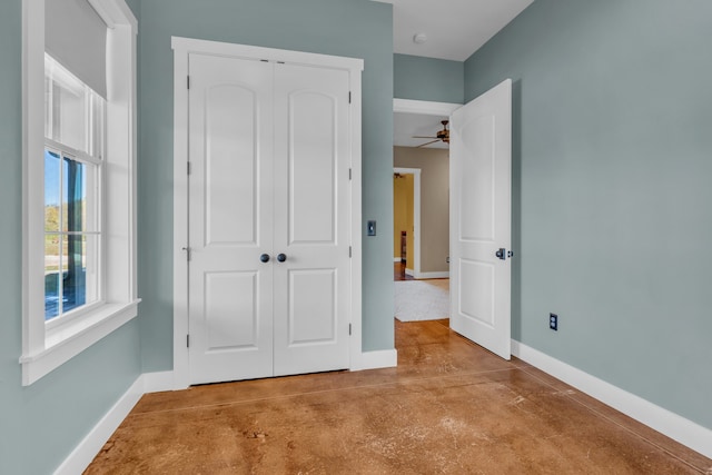 unfurnished bedroom featuring a closet