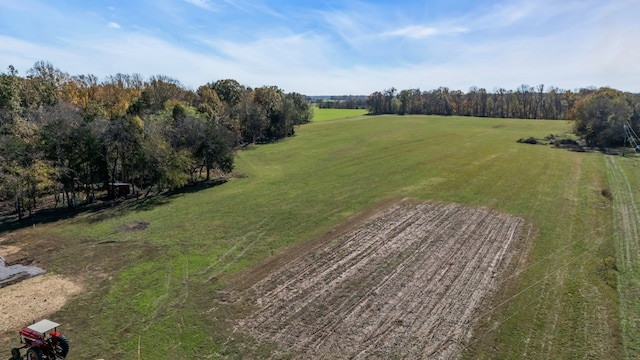 aerial view with a rural view