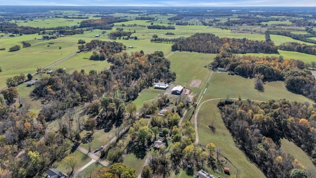 drone / aerial view with a rural view