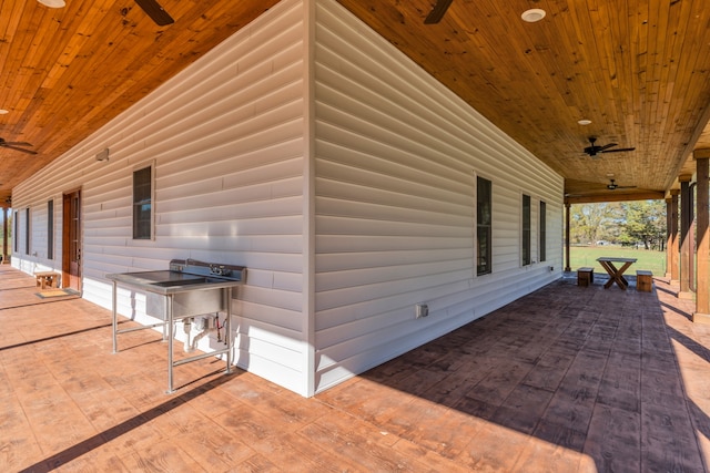 view of patio / terrace with ceiling fan