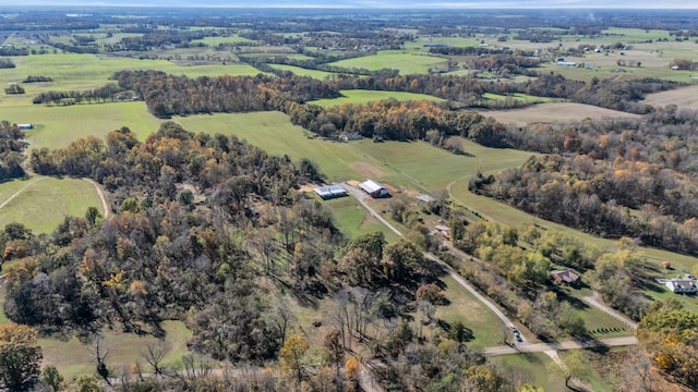 aerial view with a rural view