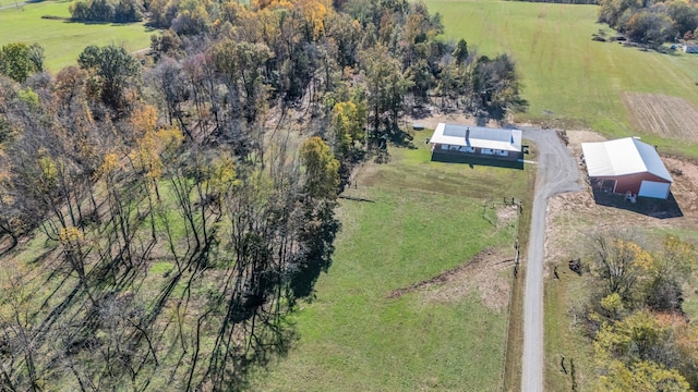 aerial view featuring a rural view