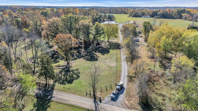 bird's eye view featuring a rural view