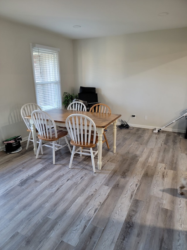 unfurnished dining area featuring hardwood / wood-style floors