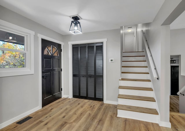 entryway featuring light hardwood / wood-style flooring