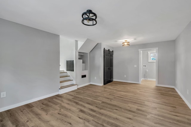 unfurnished living room featuring light hardwood / wood-style flooring