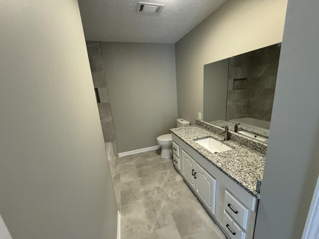 1805 Pointe Ct, Lebanon, TN 37087 - full bathroom with a textured ceiling, vanity, toilet, baseboards, and a shower