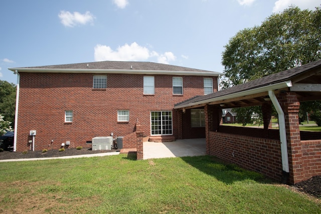 1805 Pointe Ct, Lebanon, TN 37087 - rear view of property featuring a lawn, a patio, central AC, a gazebo, and brick siding