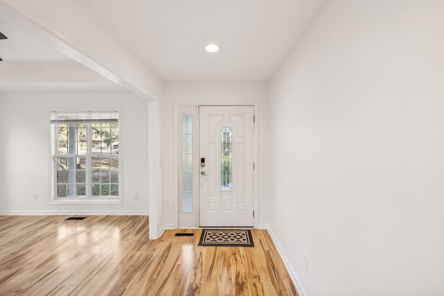 foyer entrance featuring light hardwood / wood-style floors