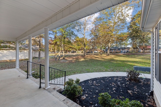 view of yard featuring a porch