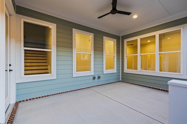 view of patio / terrace with ceiling fan