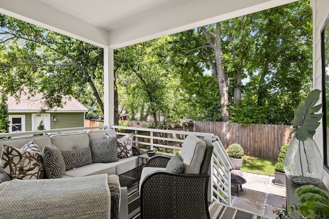 view of patio with outdoor lounge area