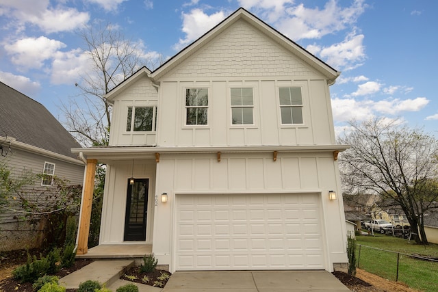 view of front of house with a garage