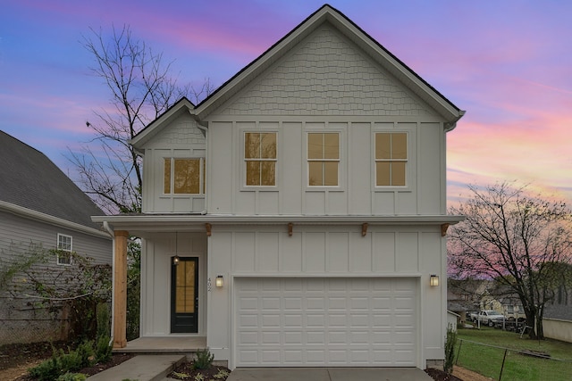 view of front facade with a garage