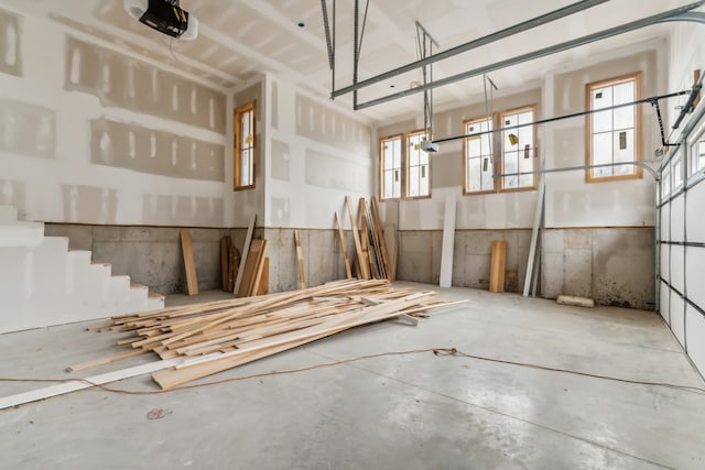 interior space with concrete floors