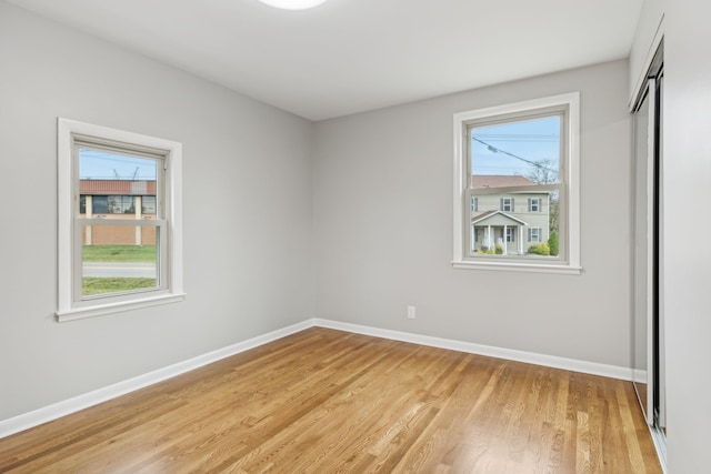 unfurnished bedroom featuring light hardwood / wood-style flooring